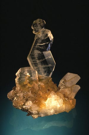 Quartz à âme et calcite, Le Noirey, Savoie.