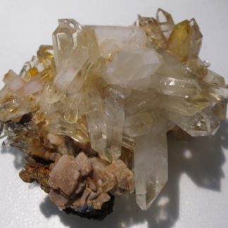 Ankérite sur quartz, mine de Vaulnaveys, Isère.