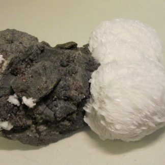 Barytine"pompon" sur blende, Les Malines, Saint-Laurent-le-Minier, Gard.