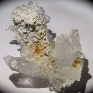 Quartz et Stilbite, Tunnel du Gothard, Suisse.