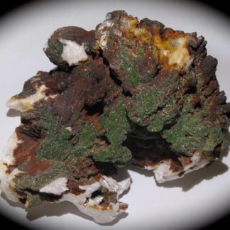 Pyromorphite verte sur Barytine, Les Farges, Ussel, Corrèze.