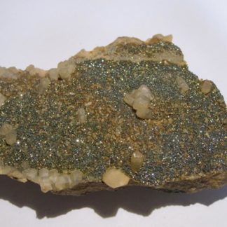 Pyrite "brûlée" et Calcite, mine de Peyrebrune, Tarn.