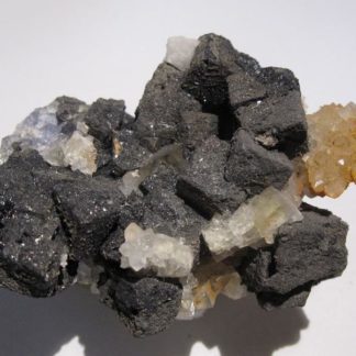 Galène avec fluorine et quartz, Versilhac, Haute-Loire..