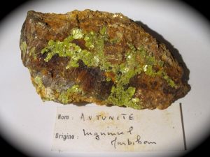 Autunite, Inguiniel, Morbihan, Bretagne.