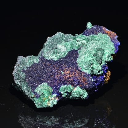 Azurite, malachite et fluorine, Aouli, Maroc