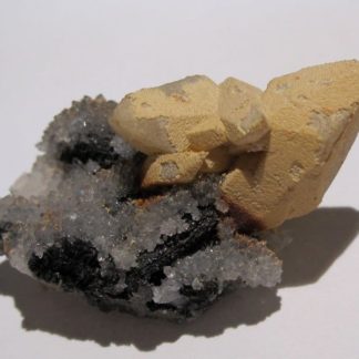 Calcite, ankérite en épitaxie et quartz, Fontsante, Var.