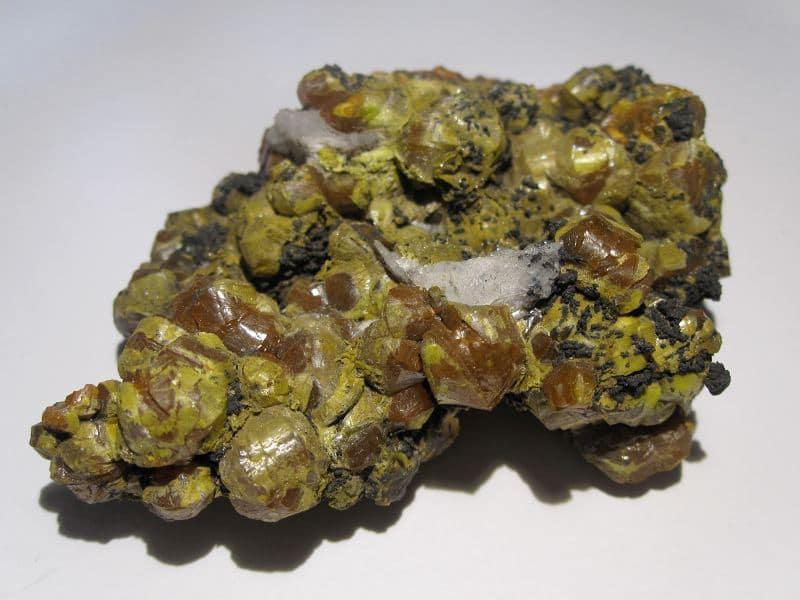 Campylite (mimétite), Dry Gill, Caldbeck, Allerdale, Cumbria, Angleterre.