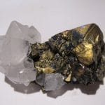 Chalcopyrite et quartz, Le Burg, Tarn.