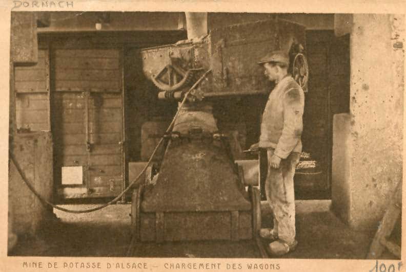 Carte Postale Ancienne (CPA) "Mine de Potasse (Dornach)".