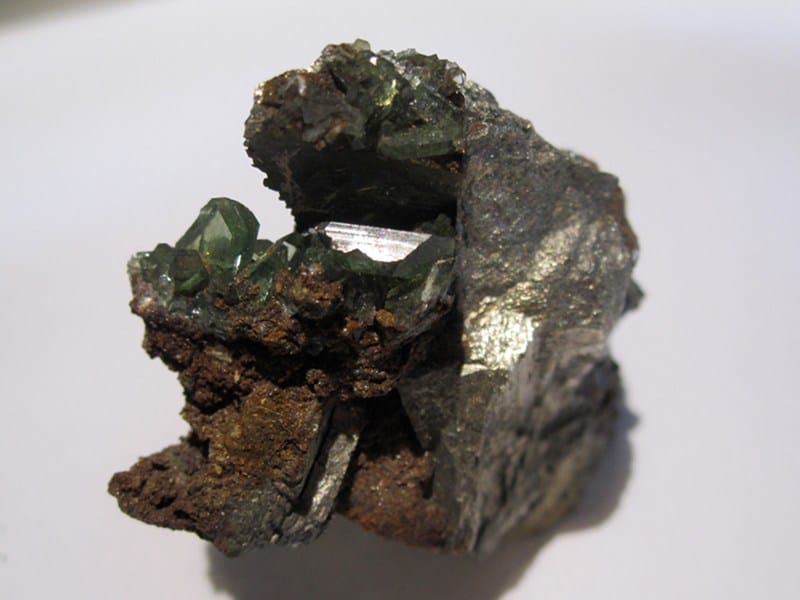 Ludlamite, Pyrite, Salsigne, Aude.