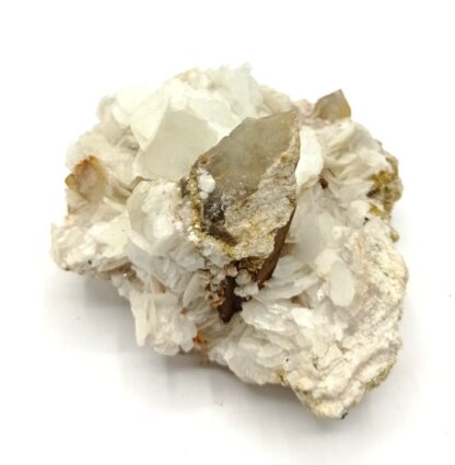 Calcite de pegmatite, Quartz et Muscovite, Carrière Menou, Saint-Salvy, Tarn.