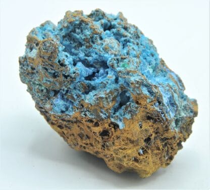 Cyanotrichite et Chrysocolle, Salsigne, Aude.