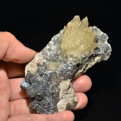 Calcite, galène et sphalérite (blende), Planioles, près de Figeac, Lot.