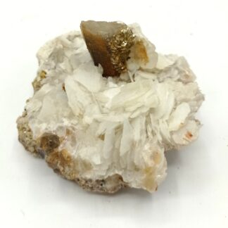 Calcite de pegmatite, Quartz et Muscovite, Carrière Menou, Saint-Salvy, Tarn.