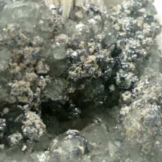 Galène, quartz et baryte de Mercoirol, Gard.