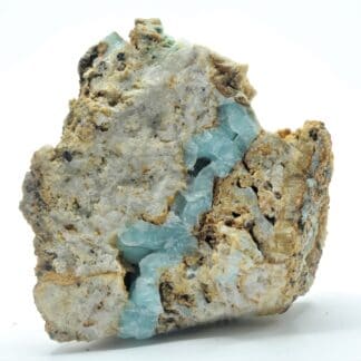 Hémimorphite bleue, Asprières, Aveyron.