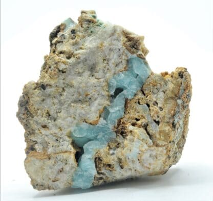 Hémimorphite bleue, Asprières, Aveyron.