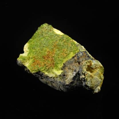 Pyromorphite verte sur galène, L'Argentolle, Saint-Prix, Saône-et-Loire.