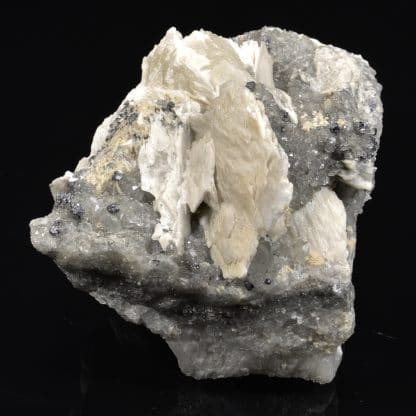 Galènes, quartz et baryte de Mercoirol, Gard, France.