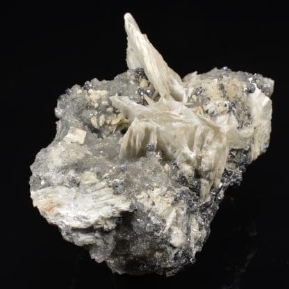 Galènes, quartz et baryte de Mercoirol, Gard, France.