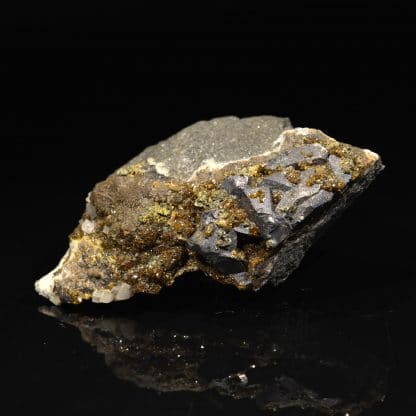 Hydroniumjarosite, galène et sphalérite, mine de Trèves, Gard.