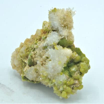 Pyromorphite et Quartz sceptre, Lafont-en-Poule, Rhône.