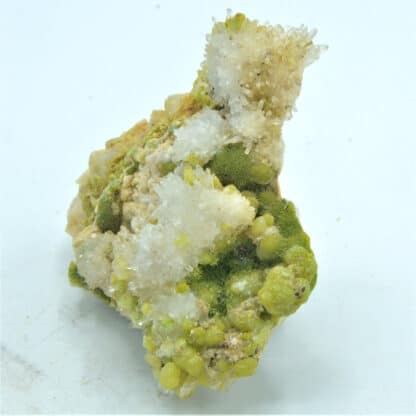 Pyromorphite et Quartz sceptre, Lafont-en-Poule, Rhône.