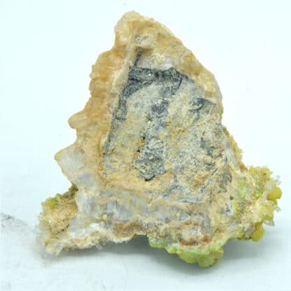 Pyromorphite et Quartz sceptre, Lafont-en-Poule, Rhône.