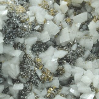 Dolomite sur Sphalérite (blende), mine de Trèves, Gard.