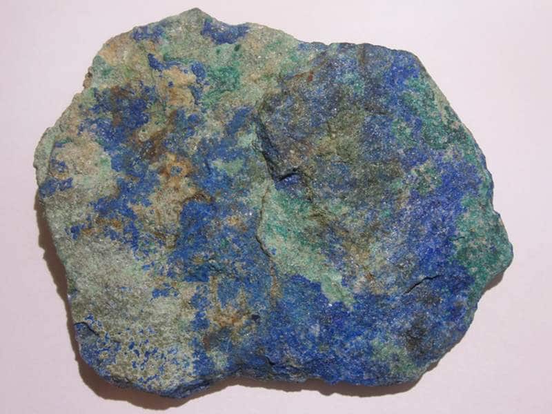 Azurite et malachite, ancien spécimen de la mine de cap Garonne, Var.