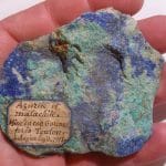 Azurite et malachite, ancien spécimen de la mine de cap Garonne, Var.