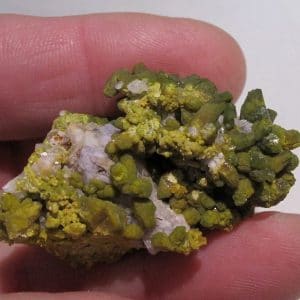 Pyromorphite verte, mine de Chaillac, Indre, France.