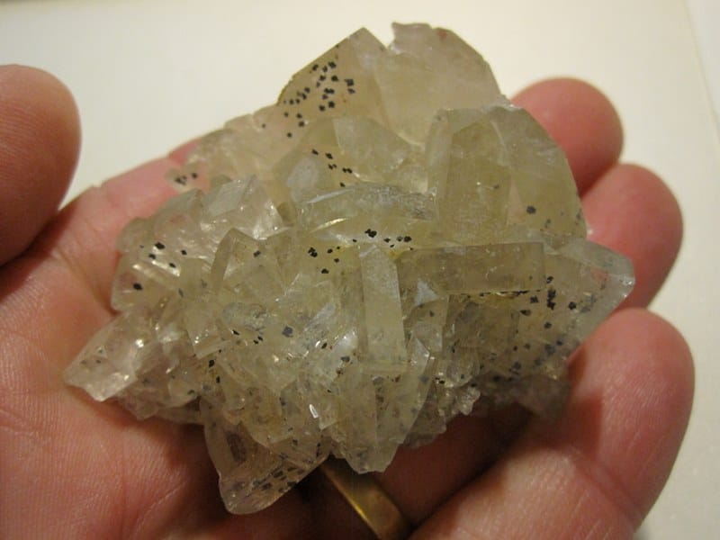 Baryte à inclusions de pyrite, Saint-Laurent-le-Minier, Gard.