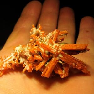 Crocoite, Red Lead Mine, Dundas, Tasmanie, Australie.