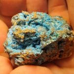 Carbonate cyanotrichite et Chrysocolle, Salsigne, Aude.