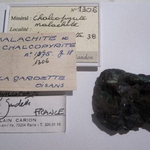 Chalcopyrite, mine à Giraud, La Gardette, Villard-Notre-Dame, Isère.