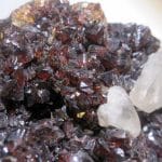 Calcite et Sphalérite (Blende), mine de Trèves, Gard.