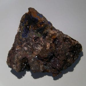 Cuprite et azurite de la mine du Moulinal (Tarn).