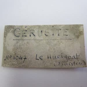 Cérusite, mine de Huelgoat, Finistère.