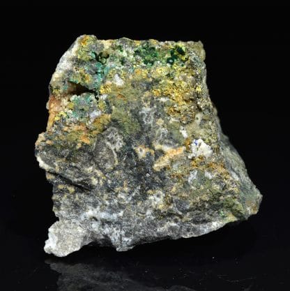 Malachite, Bindheimite et Mimétite, Mas Dieu, Laval-Pradel, Gard.