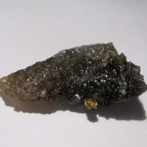 Or natif dans quartz fumé, mine de La Gardette en Oisans, Isère.