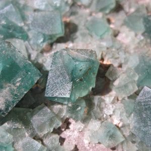 Fluorite, Rogerley Mine, Weardale, Durham, Angleterre, Royaume-Uni.