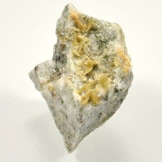 Pistomésite (sidérite), Muscovite et Rutile, Tunnel de la Furka, Suisse.