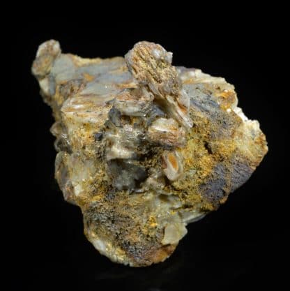 Plumbojarosite et cérusite, Chaillac, Indre.