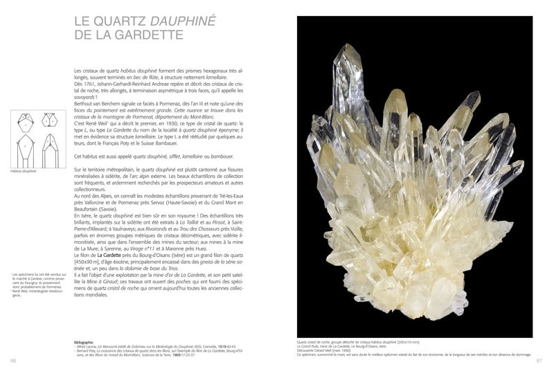 Livre sur les minéraux et cristaux : quartz de la Gardette (Oisans).