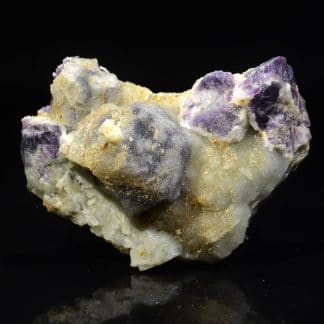 Fluorine violette et quartz, Moustier-Ventadour, Corrèze.