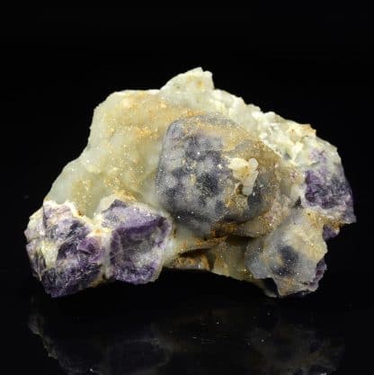 Fluorine violette et quartz, Moustier-Ventadour, Corrèze.
