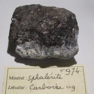 Blende (sphalérite), Carboire, Ariège.