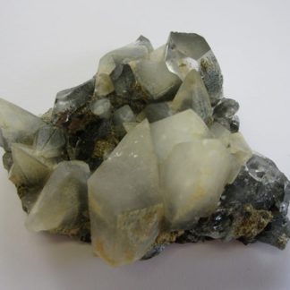 Calcite et quartz noir, carrière de Saint-Avre, près de la Chambre, Savoie.