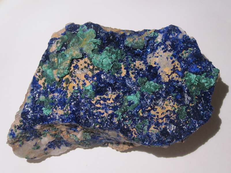 Azurite, malachite, mine de La Garonne, Var.